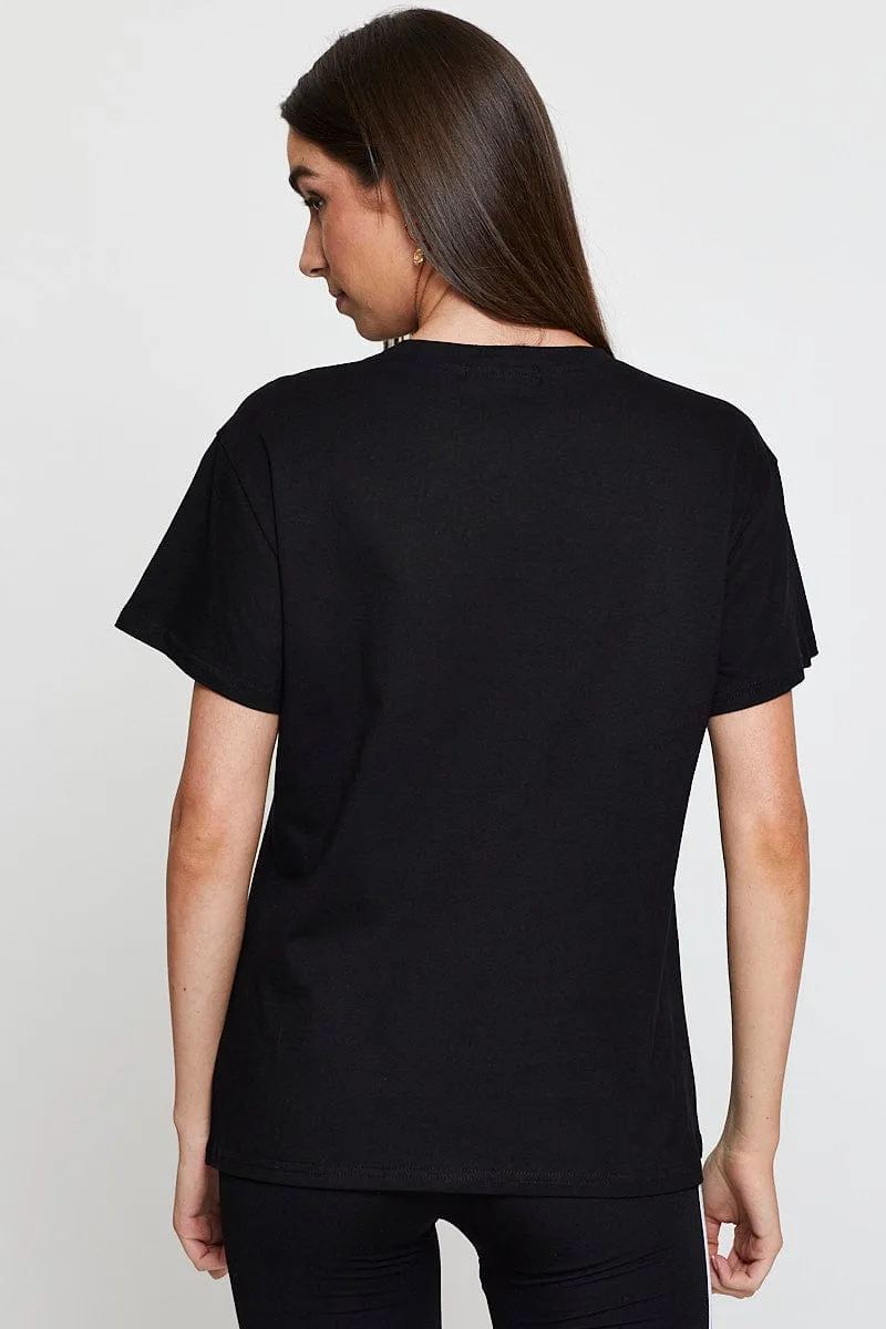 Black Graphic T Shirt Short Sleeve sold by Ally Fashion product image thumbnail 5