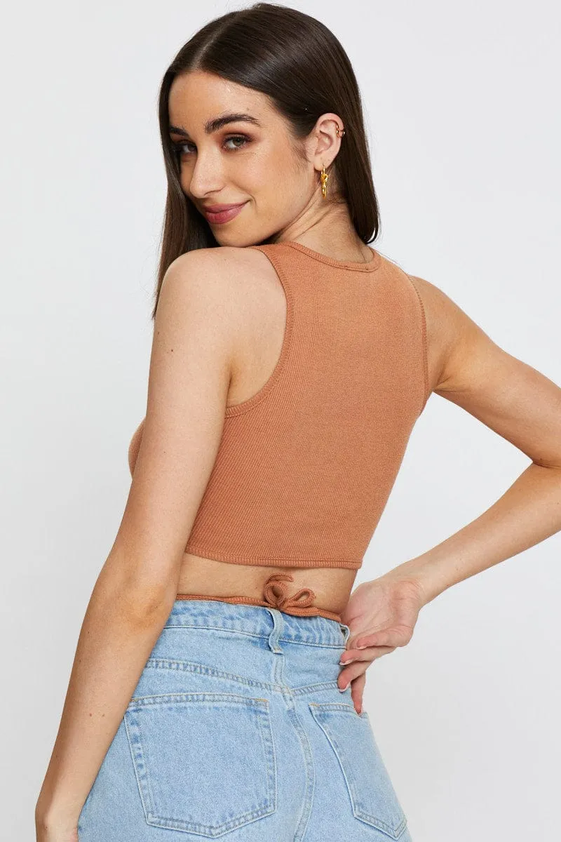 Beige Crop Top sold by Ally Fashion product image thumbnail 5