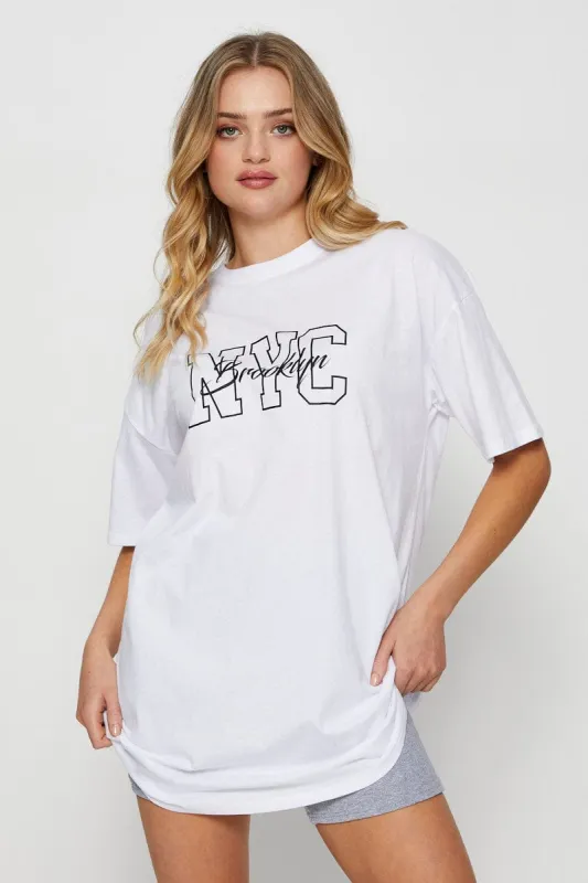 White Graphic T Shirt Short Sleeve sold by Ally Fashion