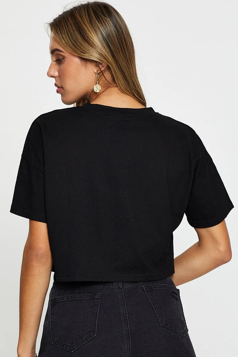 Black Graphic T Shirt Short Sleeve sold by Ally Fashion product image thumbnail 5