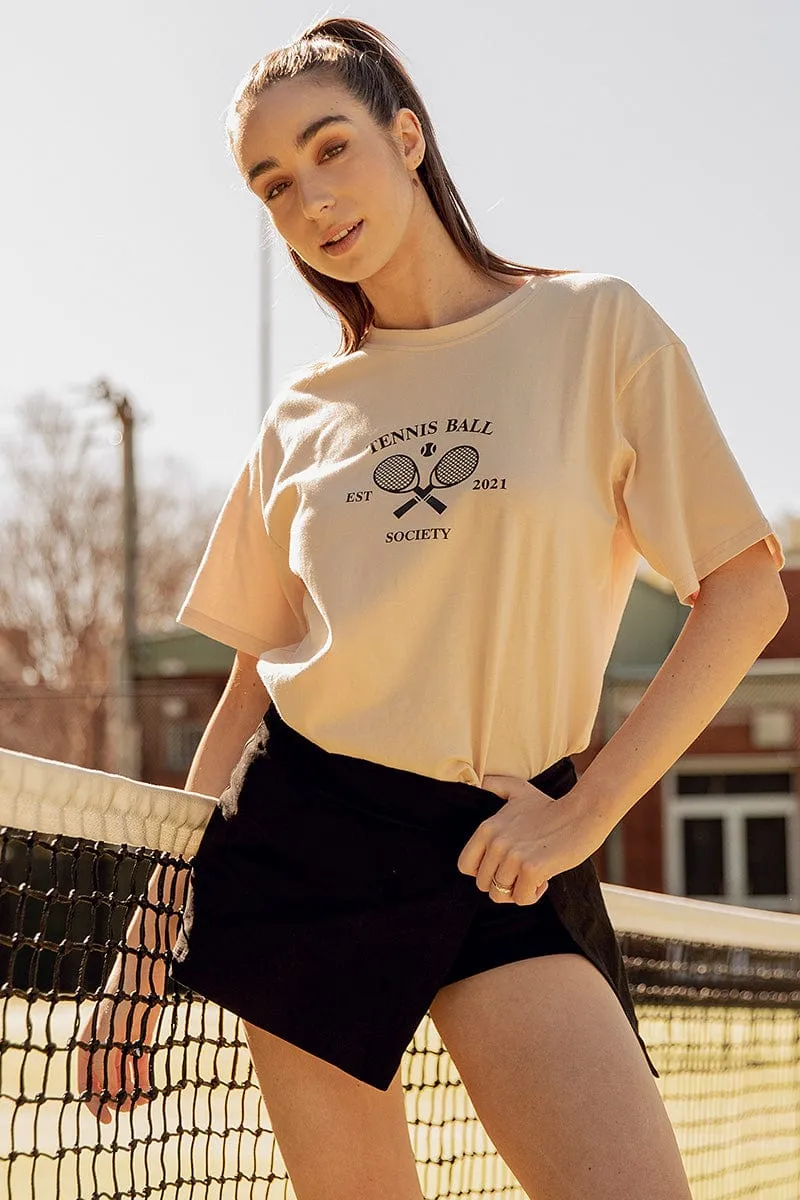 Beige Graphic T Shirt Short Sleeve Oversized sold by Ally Fashion