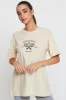 Beige Graphic T Shirt Short Sleeve Oversized sold by Ally Fashion