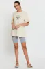 Beige Graphic T Shirt Short Sleeve Oversized sold by Ally Fashion