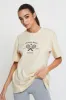 Beige Graphic T Shirt Short Sleeve Oversized sold by Ally Fashion