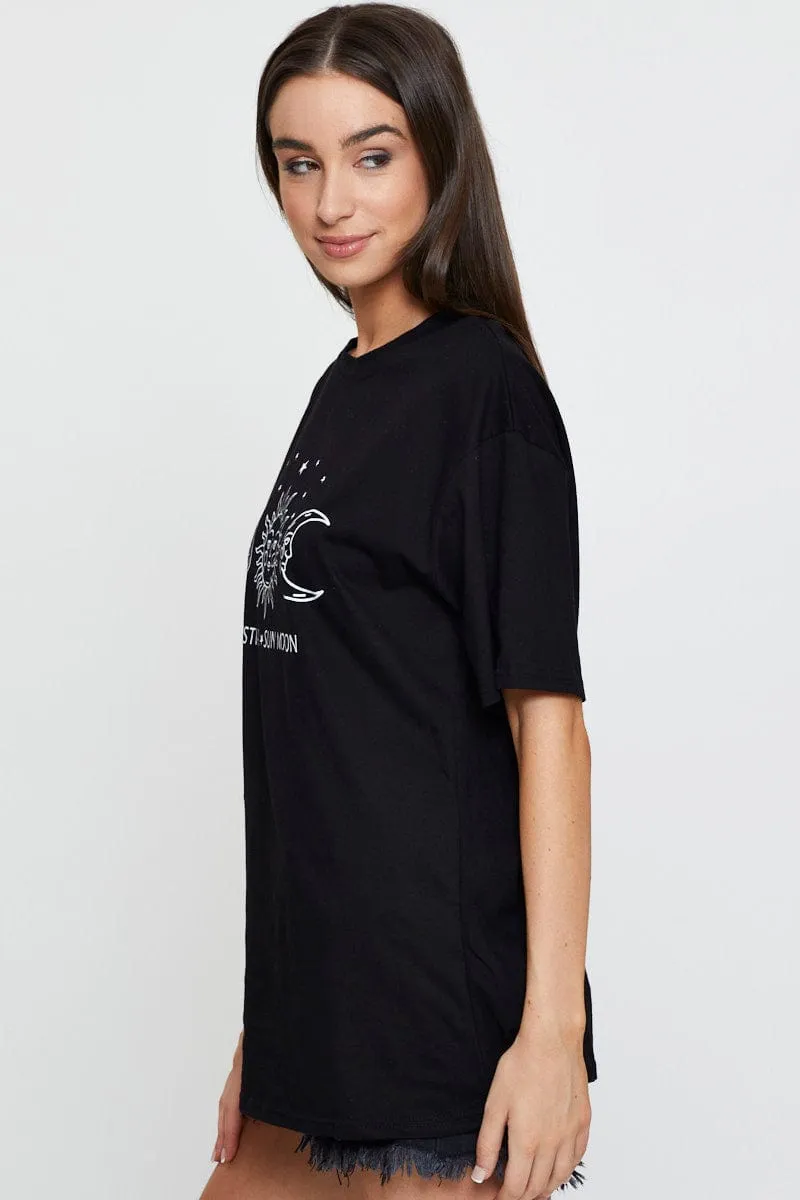 Black Graphic T Shirt Short Sleeve sold by Ally Fashion product image thumbnail 4