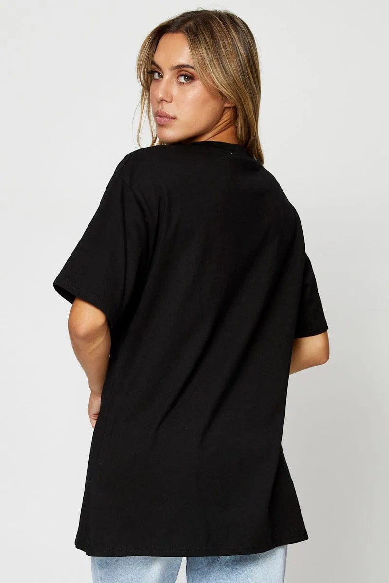 Black Graphic T Shirt Short Sleeve sold by Ally Fashion product image thumbnail 5