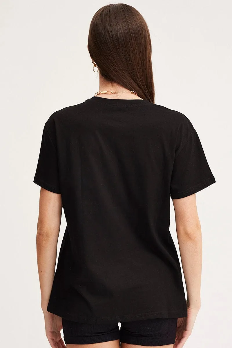 Black Graphic T Shirt Short Sleeve sold by Ally Fashion product image thumbnail 5