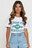 White Graphic T Shirt Short Sleeve sold by Ally Fashion