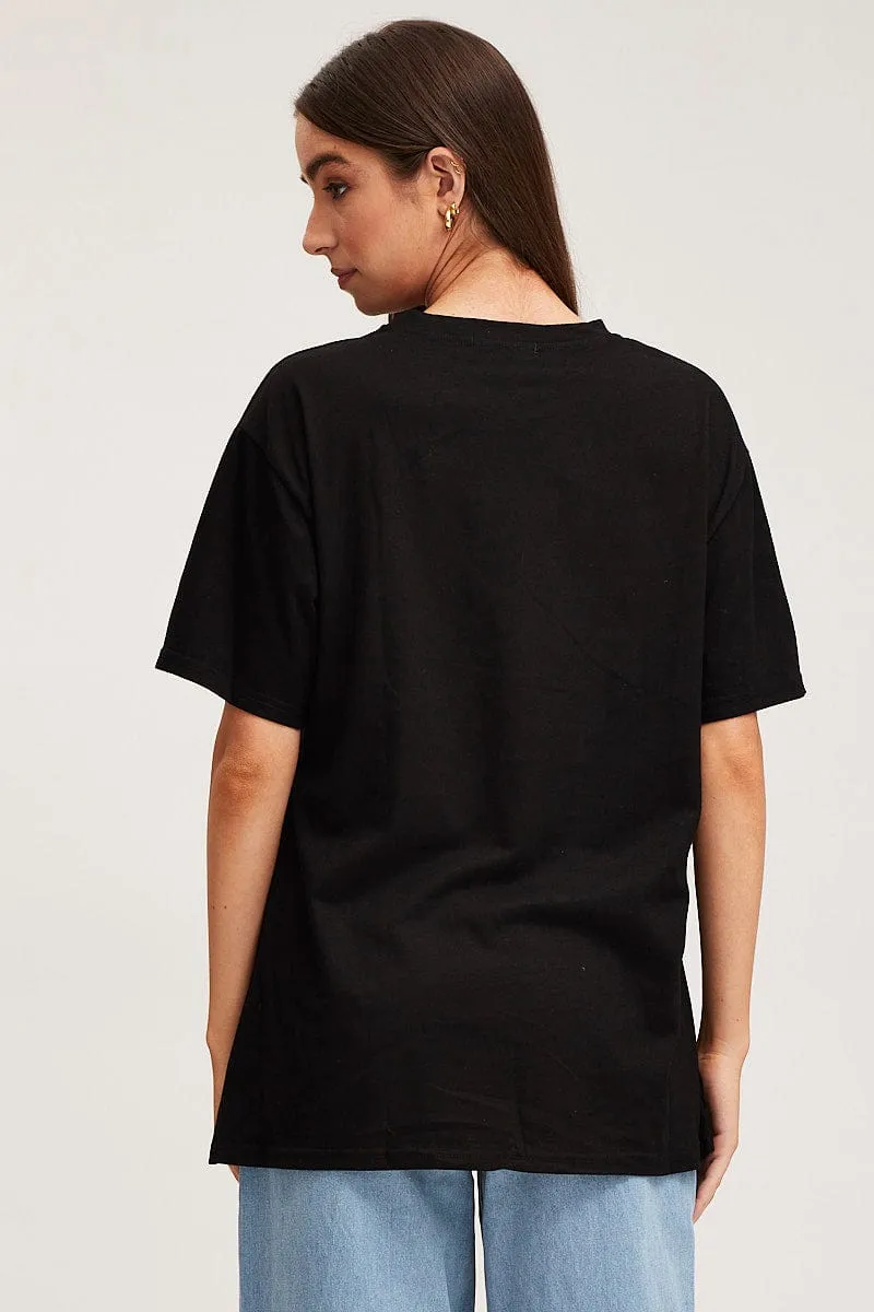 Black Graphic T Shirt Short Sleeve sold by Ally Fashion product image thumbnail 5