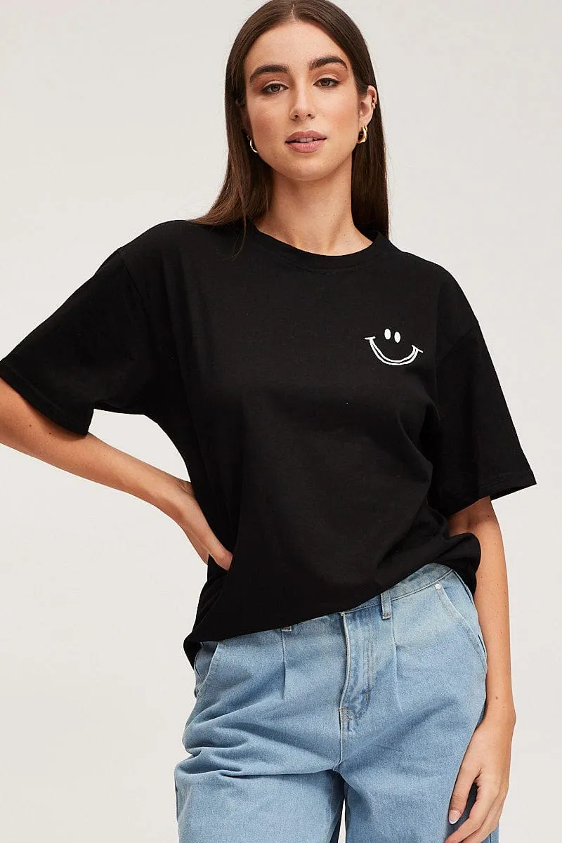 Black Graphic T Shirt Short Sleeve sold by Ally Fashion product image thumbnail 3