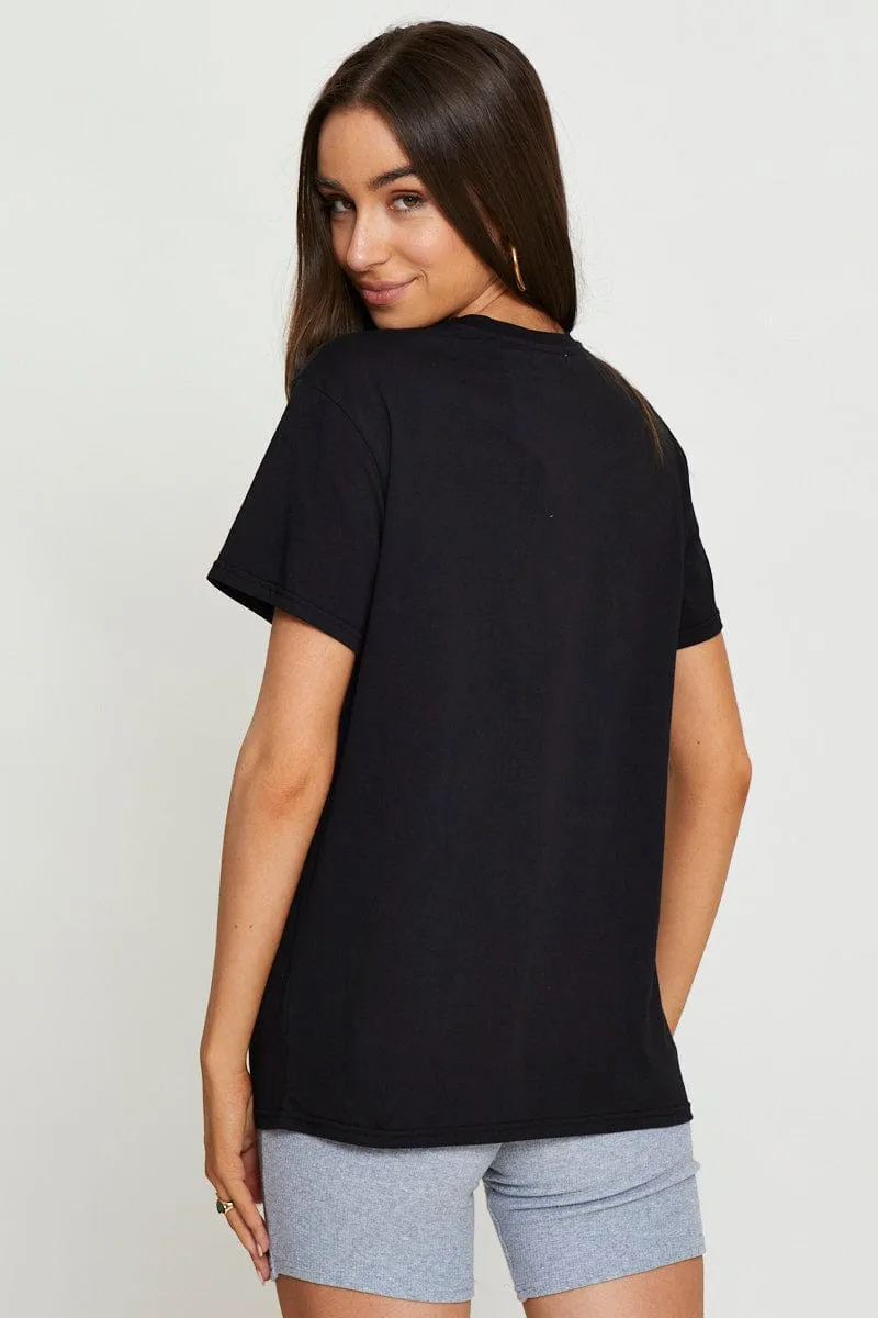 Black Graphic T Shirt Short Sleeve sold by Ally Fashion product image thumbnail 5