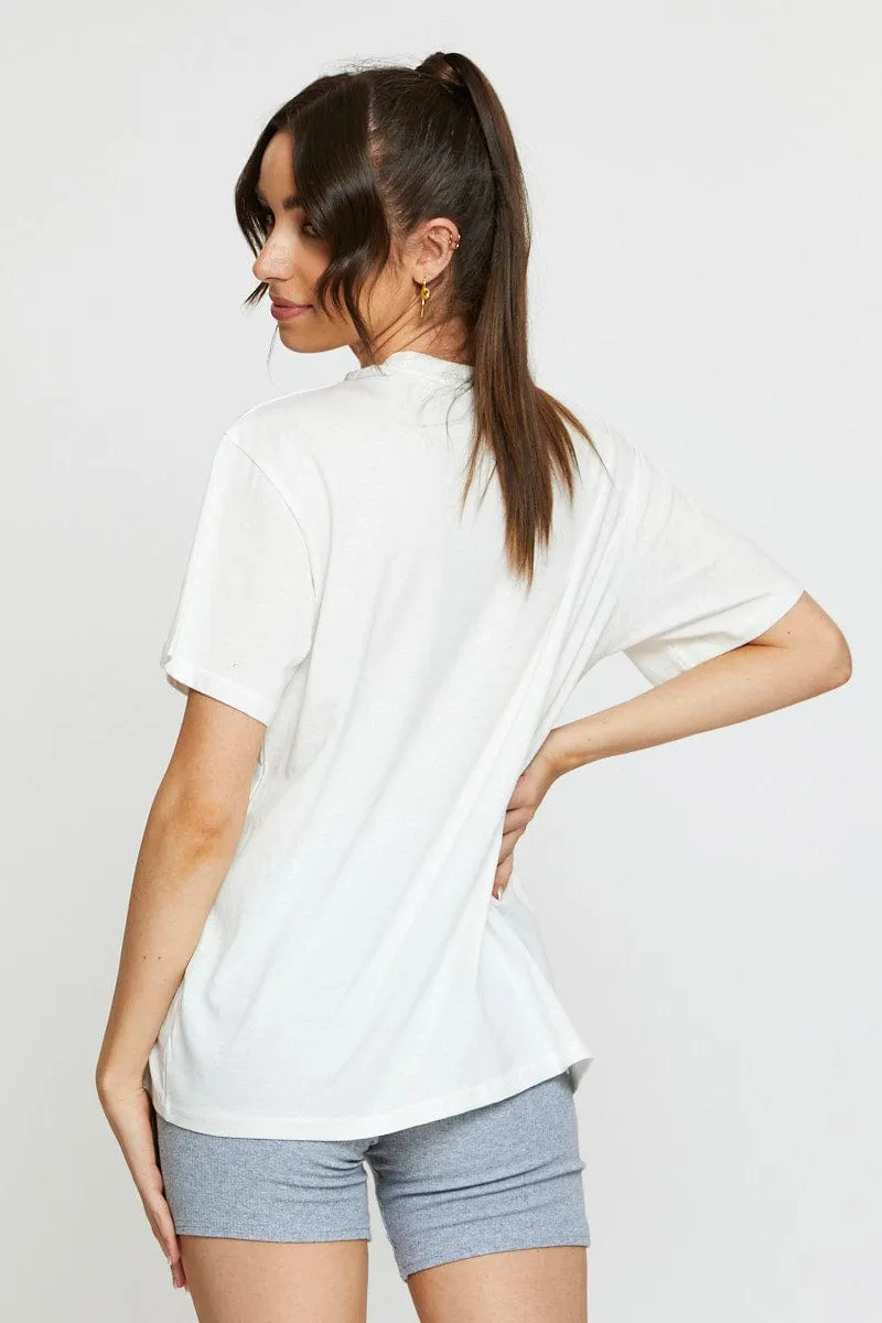White Graphic T Shirt Short Sleeve sold by Ally Fashion product image thumbnail 5