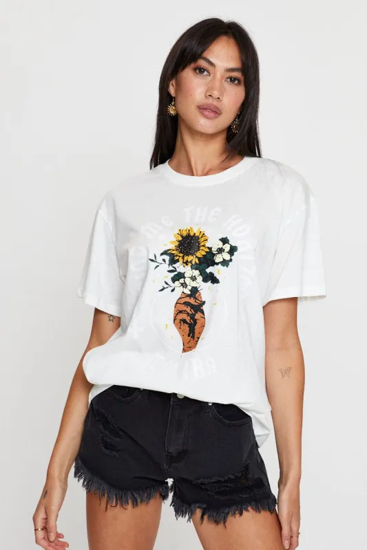 White Vintage T Shirt Boyfriend sold by Ally Fashion