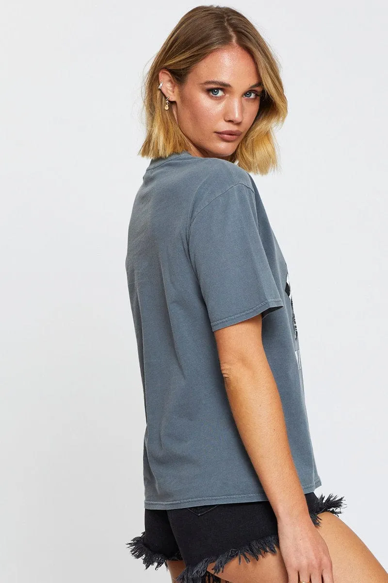 Grey Graphic T Shirt Short Sleeve sold by Ally Fashion product image thumbnail 4