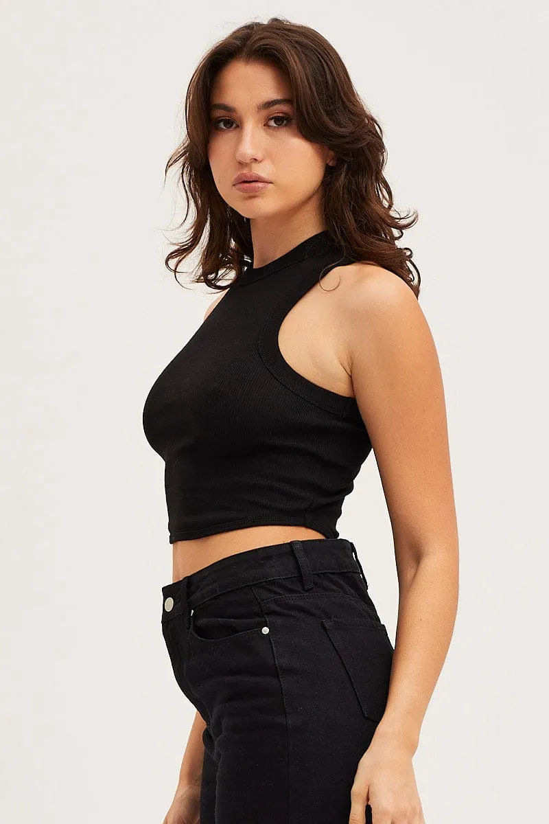 Black Crop Top sold by Ally Fashion product image thumbnail 4