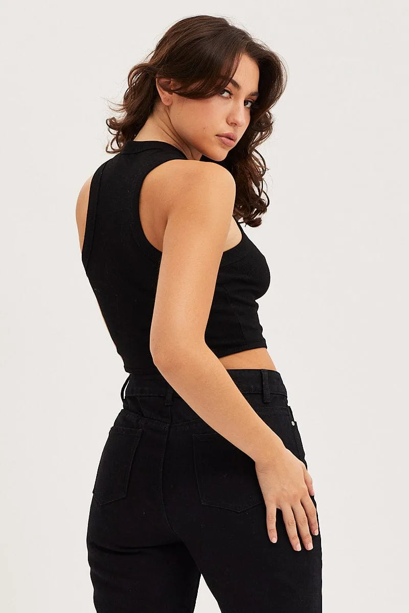 Black Crop Top sold by Ally Fashion product image thumbnail 5