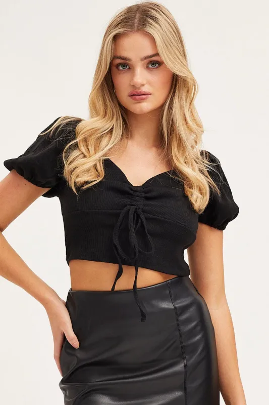 Black Top Short Sleeve Cami sold by Ally Fashion