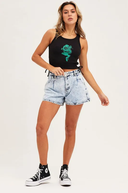Black Drawstring Top sold by Ally Fashion