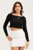 Black Rib Top Long Sleeve sold by Ally Fashion