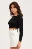 Black Rib Top Long Sleeve sold by Ally Fashion