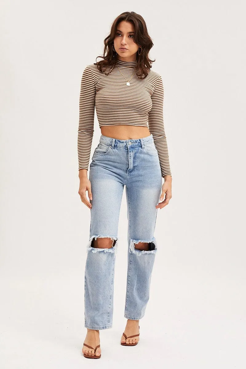 Check Top Long Sleeve Ribbed sold by Ally Fashion product image thumbnail 2