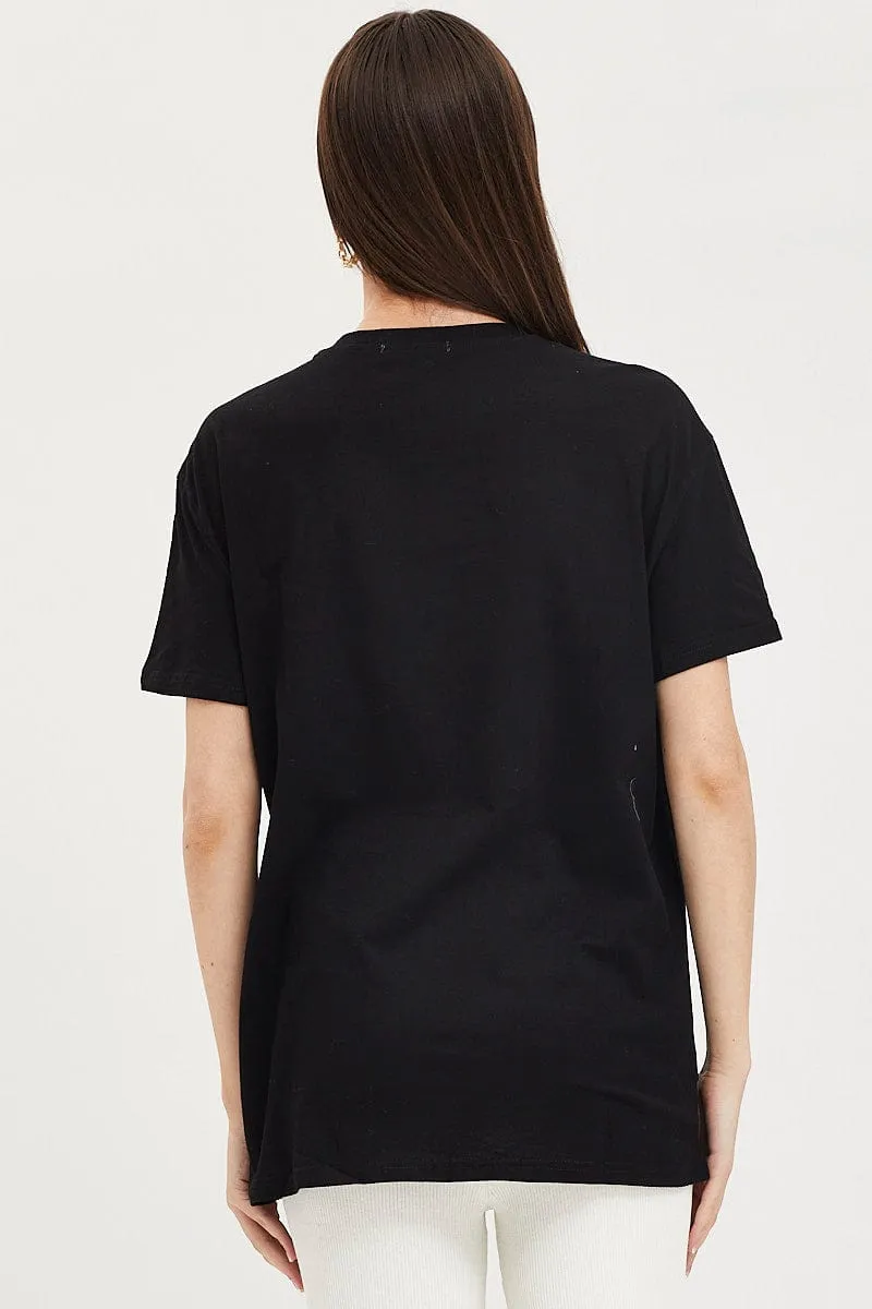 Black Graphic T-Shirt Short Sleeve sold by Ally Fashion product image thumbnail 5