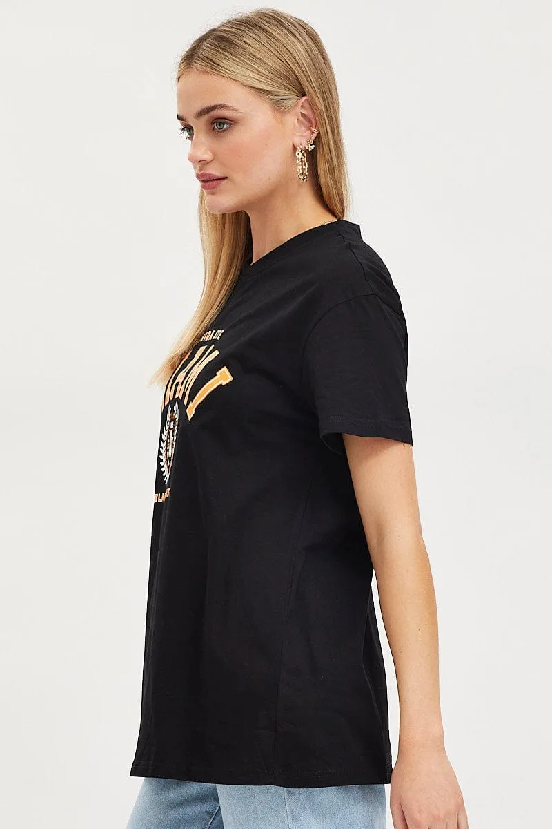 Black Graphic T Shirt Short Sleeve sold by Ally Fashion product image thumbnail 4