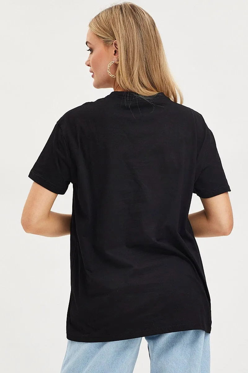 Black Graphic T Shirt Short Sleeve sold by Ally Fashion product image thumbnail 5