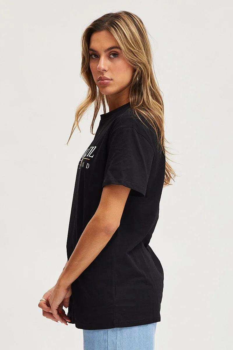 Black Graphic T Shirt Short Sleeve sold by Ally Fashion product image thumbnail 4