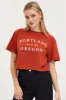 Brown Graphic T Shirt Short Sleeve Crop sold by Ally Fashion