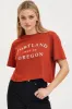 Brown Graphic T Shirt Short Sleeve Crop sold by Ally Fashion