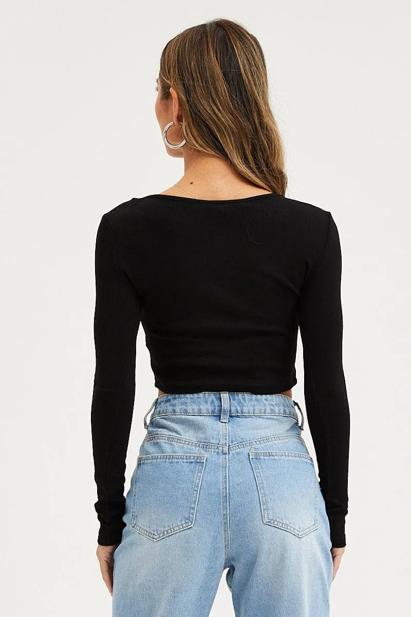 Black Basic Top Ribbed sold by Ally Fashion product image thumbnail 5