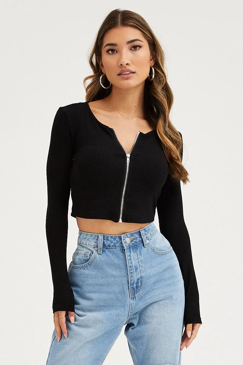 Black Basic Top Ribbed sold by Ally Fashion product image thumbnail 3