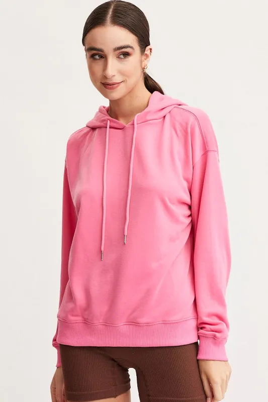 Pink Hoodie Long Sleeve sold by Ally Fashion