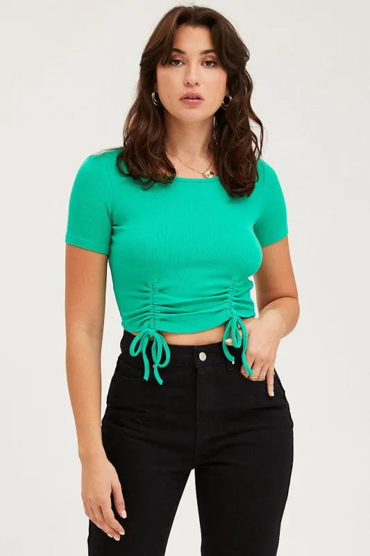 Green Jersey Top Ribbed sold by Ally Fashion