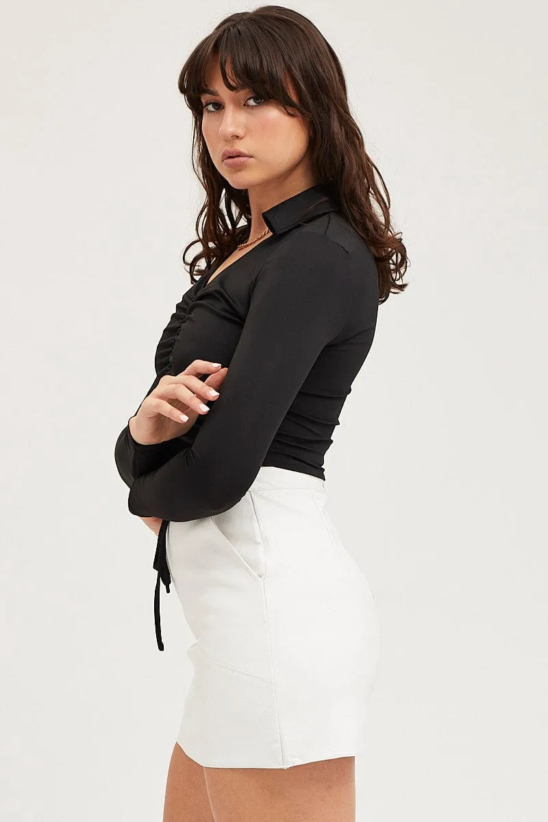Black Tie Up Detail Long Sleeve Top sold by Ally Fashion product image thumbnail 4