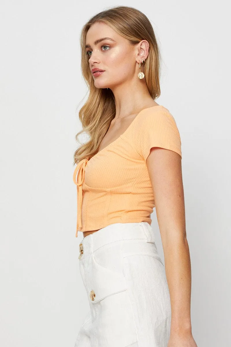 Orange Crop Top Short Sleeve sold by Ally Fashion product image thumbnail 4