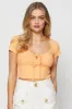 Orange Crop Top Short Sleeve sold by Ally Fashion