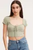 Green Crop Top Short Sleeve sold by Ally Fashion