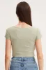 Green Crop Top Short Sleeve sold by Ally Fashion