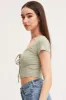 Green Crop Top Short Sleeve sold by Ally Fashion