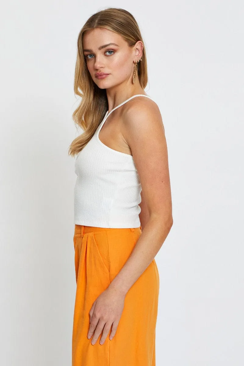 White Halter Top sold by Ally Fashion product image thumbnail 4