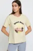 Beige Graphic T Shirt Short Sleeve sold by Ally Fashion