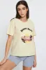 Beige Graphic T Shirt Short Sleeve sold by Ally Fashion