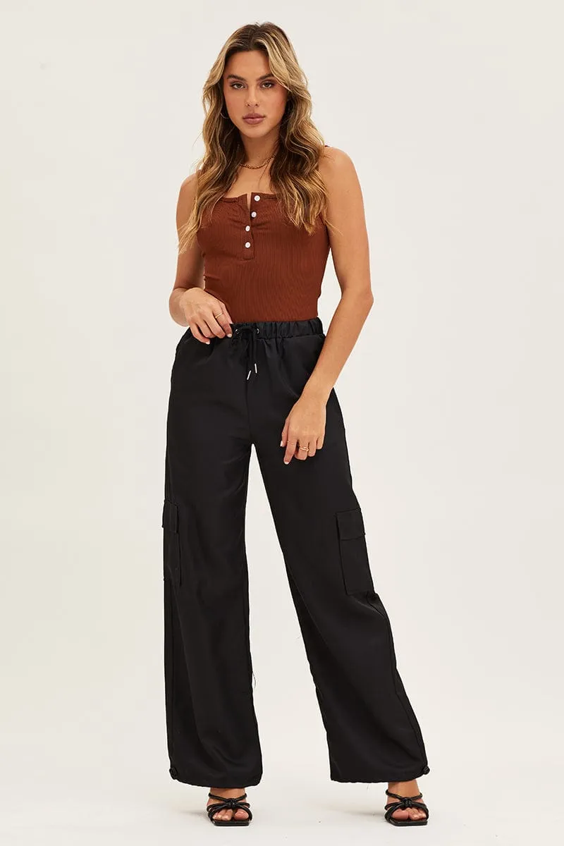 Brown Button Front Rib Bodysuit sold by Ally Fashion product image thumbnail 3