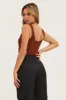 Brown Button Front Rib Bodysuit sold by Ally Fashion