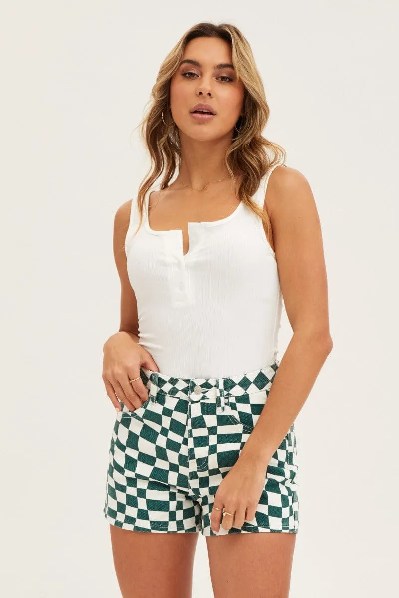 White Button Front Rib Bodysuit sold by Ally Fashion product image thumbnail 4