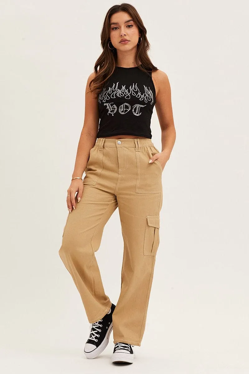 Black Crop Top sold by Ally Fashion product image thumbnail 2