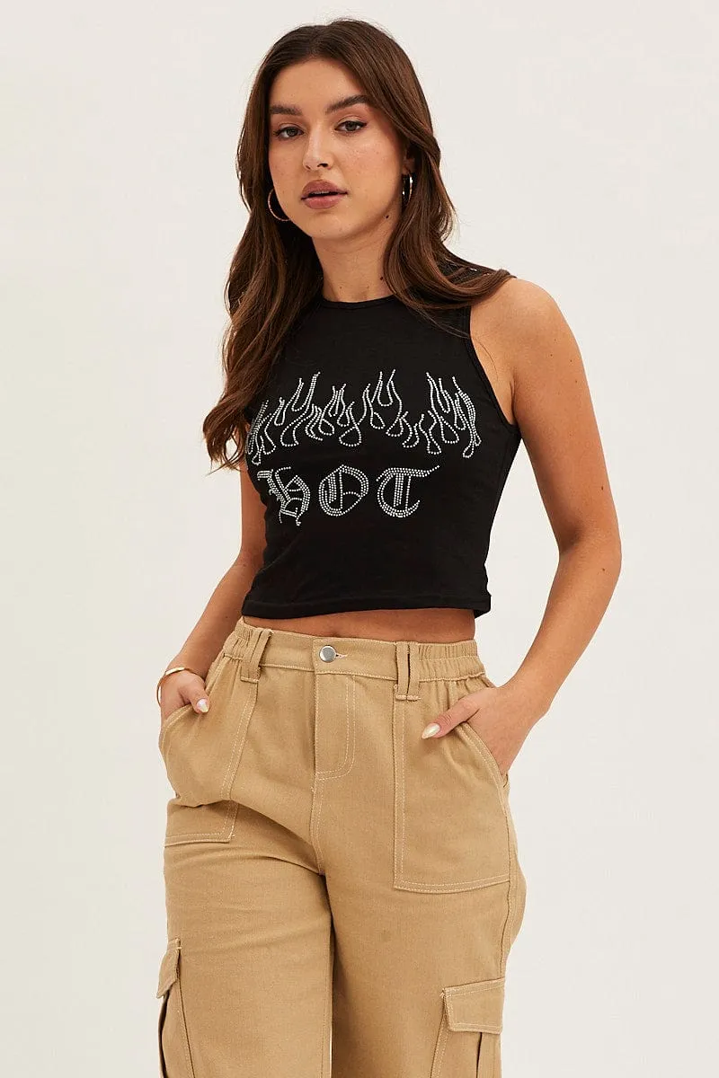 Black Crop Top sold by Ally Fashion product image thumbnail 3