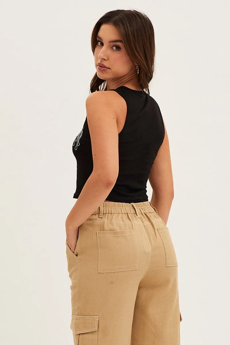 Black Crop Top sold by Ally Fashion product image thumbnail 5